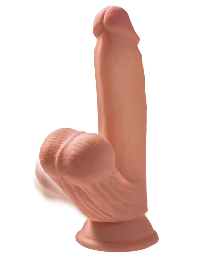 Pipedream King Cock PLUS 7 Inch Triple Density Dildo with Swinging Balls Tan