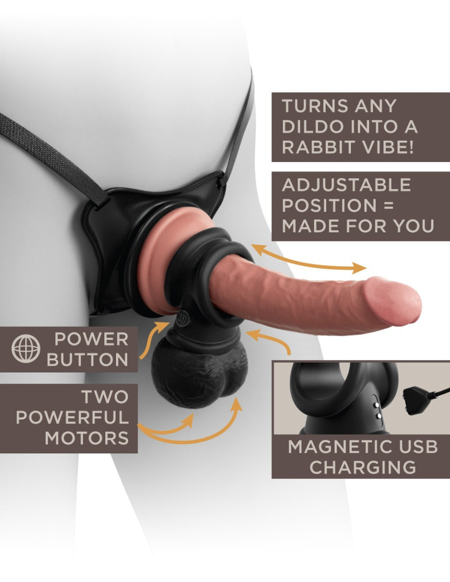 Pipedream King Cock Elite The Crown Jewels Vibrating Balls Black