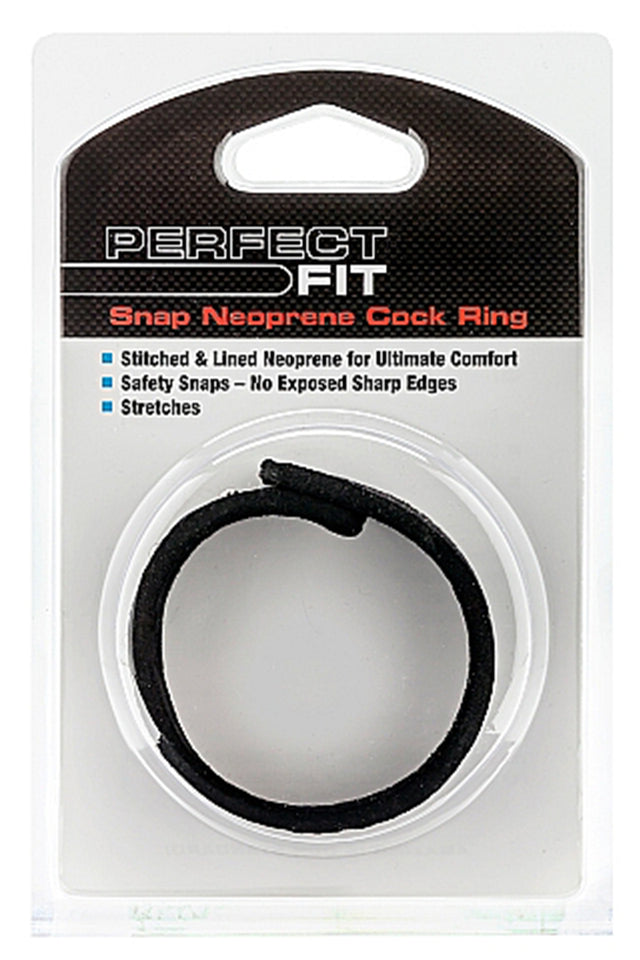 Perfect Fit Neoprene Snap Cock Ring Black