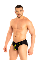 Dale Mas Biker + Kinky Jock Brief Black Yellow