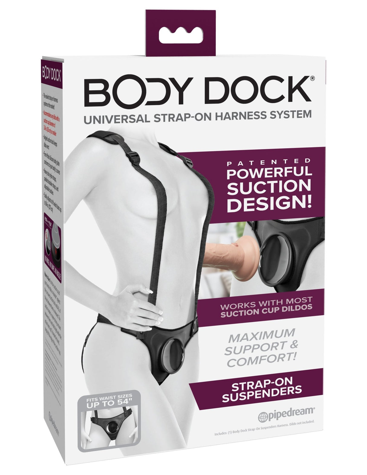 Pipedream Body Dock Strap On Suspenders Black - FETCH