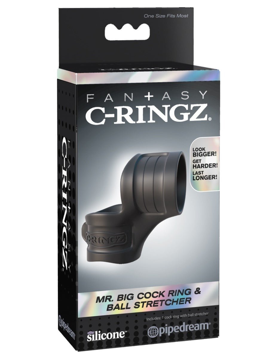 Pipedream Fantasy C Ringz Mr Big Cock Ring & Ball Stretcher Black