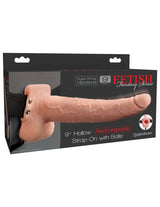 Pipedream Fetish Fantasy Series 9 Inch Hollow Rechargeable Strap On Light - FETCH