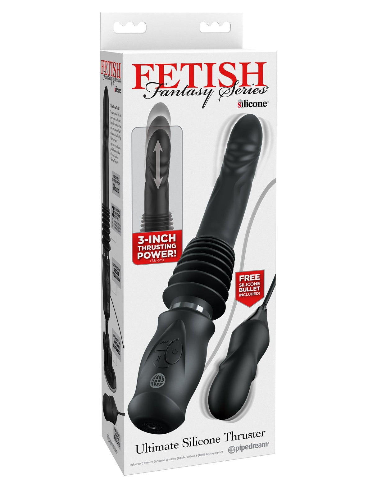 Pipedream Fetish Fantasy Series Ultimate Silicone Thruster Black - FETCH