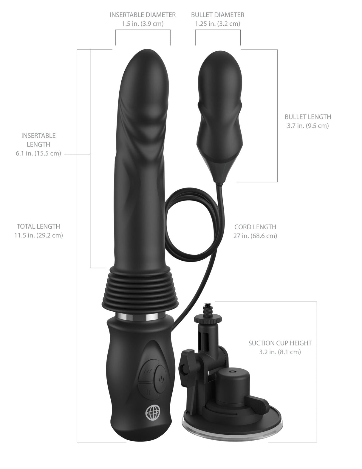 Pipedream Fetish Fantasy Series Ultimate Silicone Thruster Black - FETCH