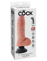 Pipedream King Cock 8 Inch Vibrating Cock with Balls Flesh