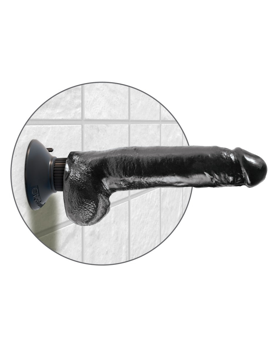 Pipedream King Cock 9 Inch Vibrating Cock with Balls Black