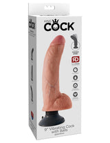 Pipedream King Cock 9 Inch Vibrating Cock with Balls Flesh