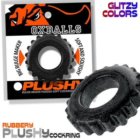 Oxballs Plushy Cock Ring Black Mica