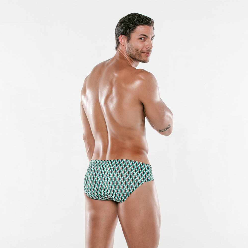 Code 22 Bermuda Swim Brief Green