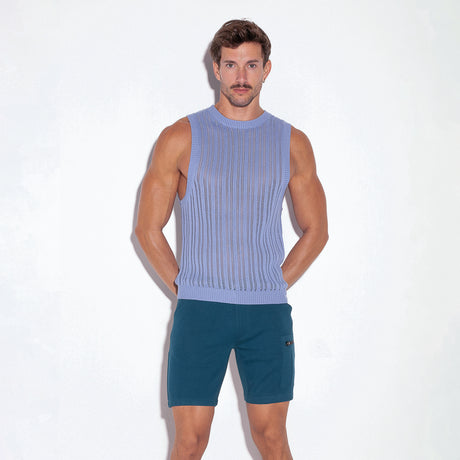 Code 22 Knitted Tank Top Sky Blue