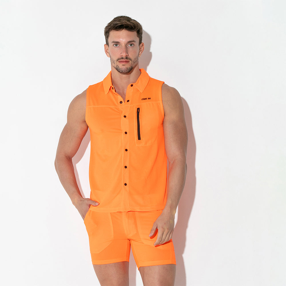 Code 22 Vivid Sleeveless Shirt Coral