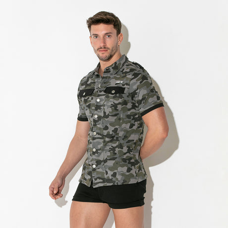 Code 22 Stretch Shirt Camo Grey