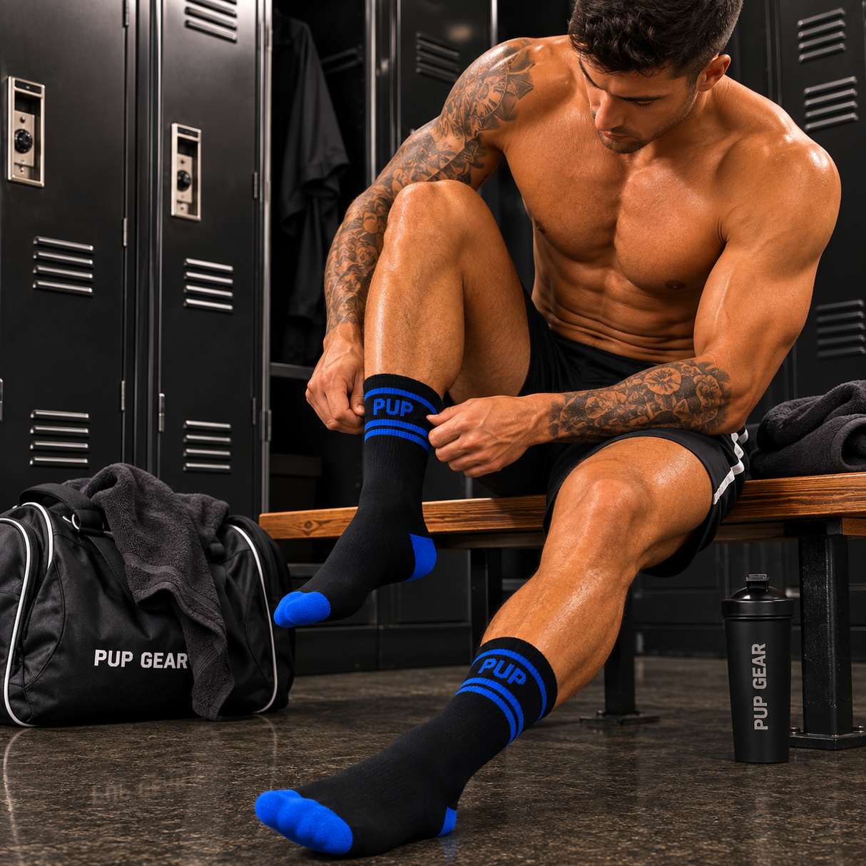 ruff GEAR Crew Socks PUP Black Royal