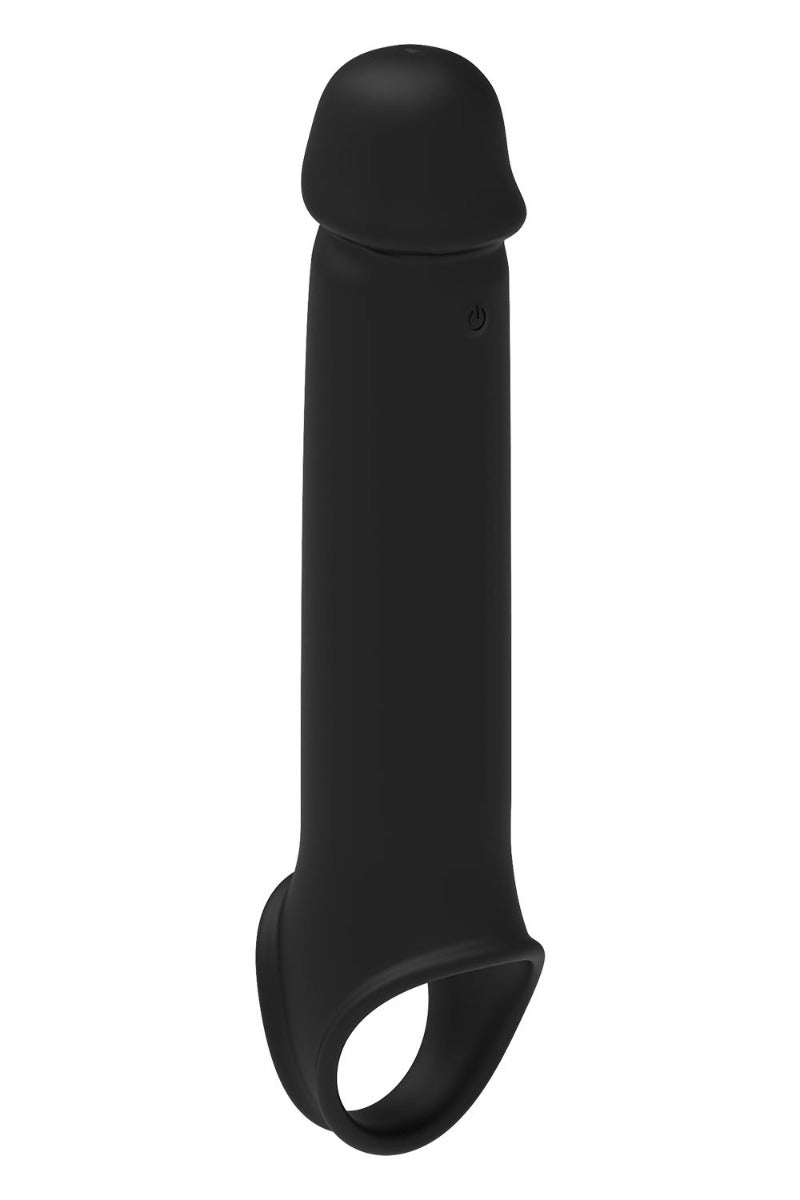 Ram Rod 9.5 Inch Vibrating Penis Extender with Remote Black