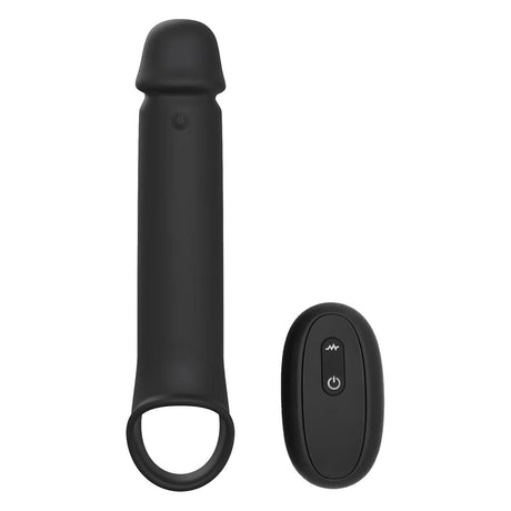 Ram Rod 9.5 Inch Vibrating Penis Extender with Remote Black