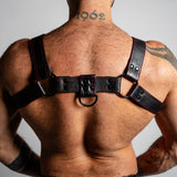 ruff GEAR RAW  Leather Bulldog Harness Black Red