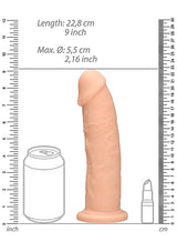 RealRock Dual Density Silicone Dildo without Balls 9 Inch Flesh