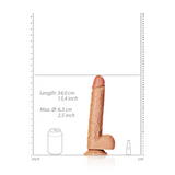 RealRock Straight Realistic Dildo with Balls 12 Inch Tan