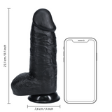 RealRock Extra Thick Dildo with Balls 9 Inch Black