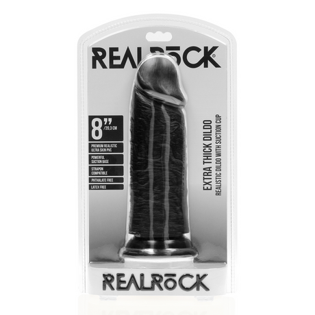 RealRock Extra Thick Dildo 8 Inch Black