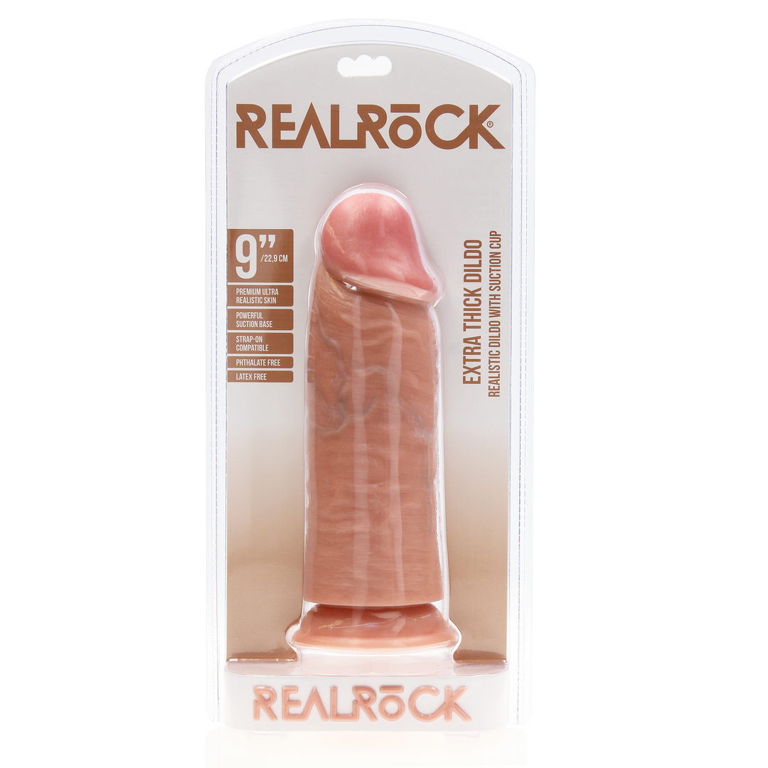 RealRock Extra Thick Dildo 9 Inch Light