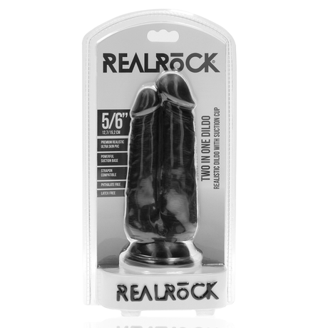 RealRock Two in One Dildo 5 Inch 6 Inch Black