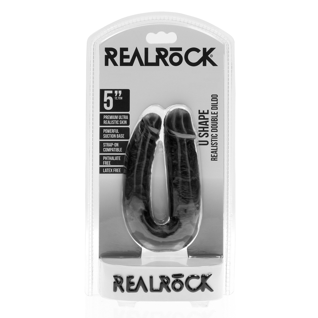 RealRock U Shape Dildo 5 Inch Black