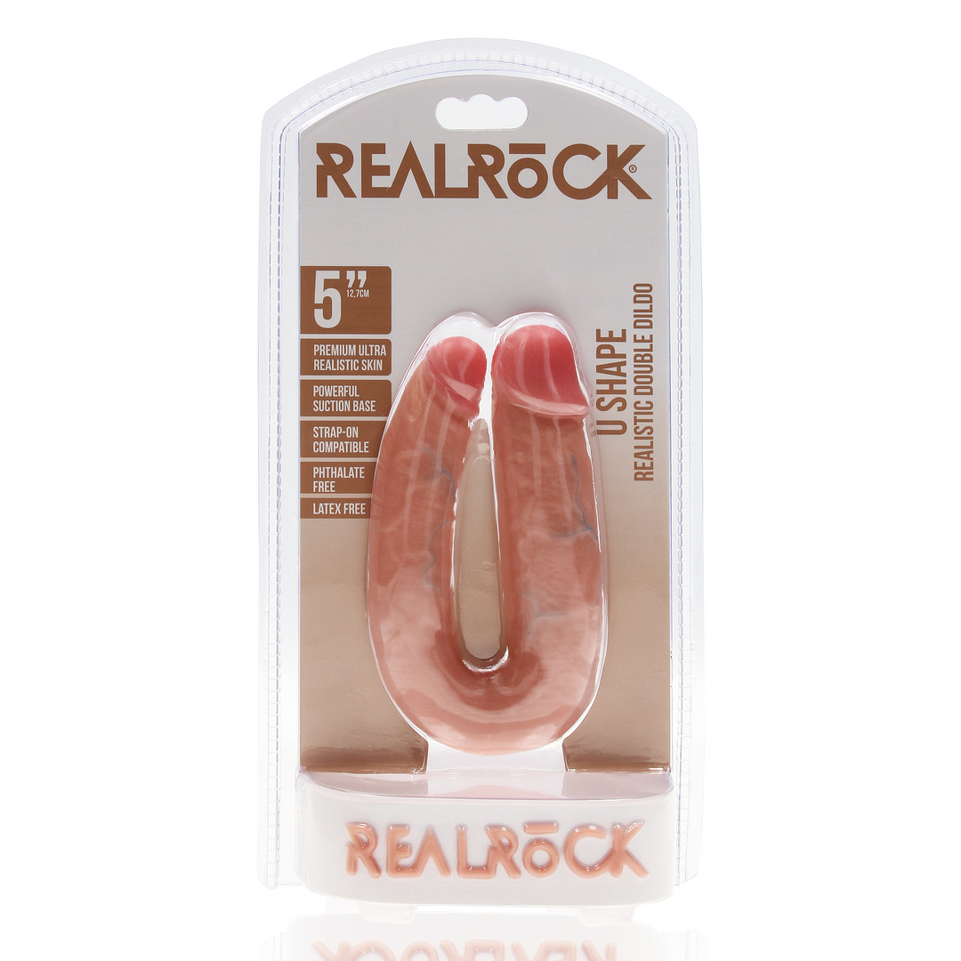 RealRock U Shape Dildo 5 Inch Light