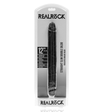 RealRock Straight Slim Double Ended Dildo 12 Inch Black