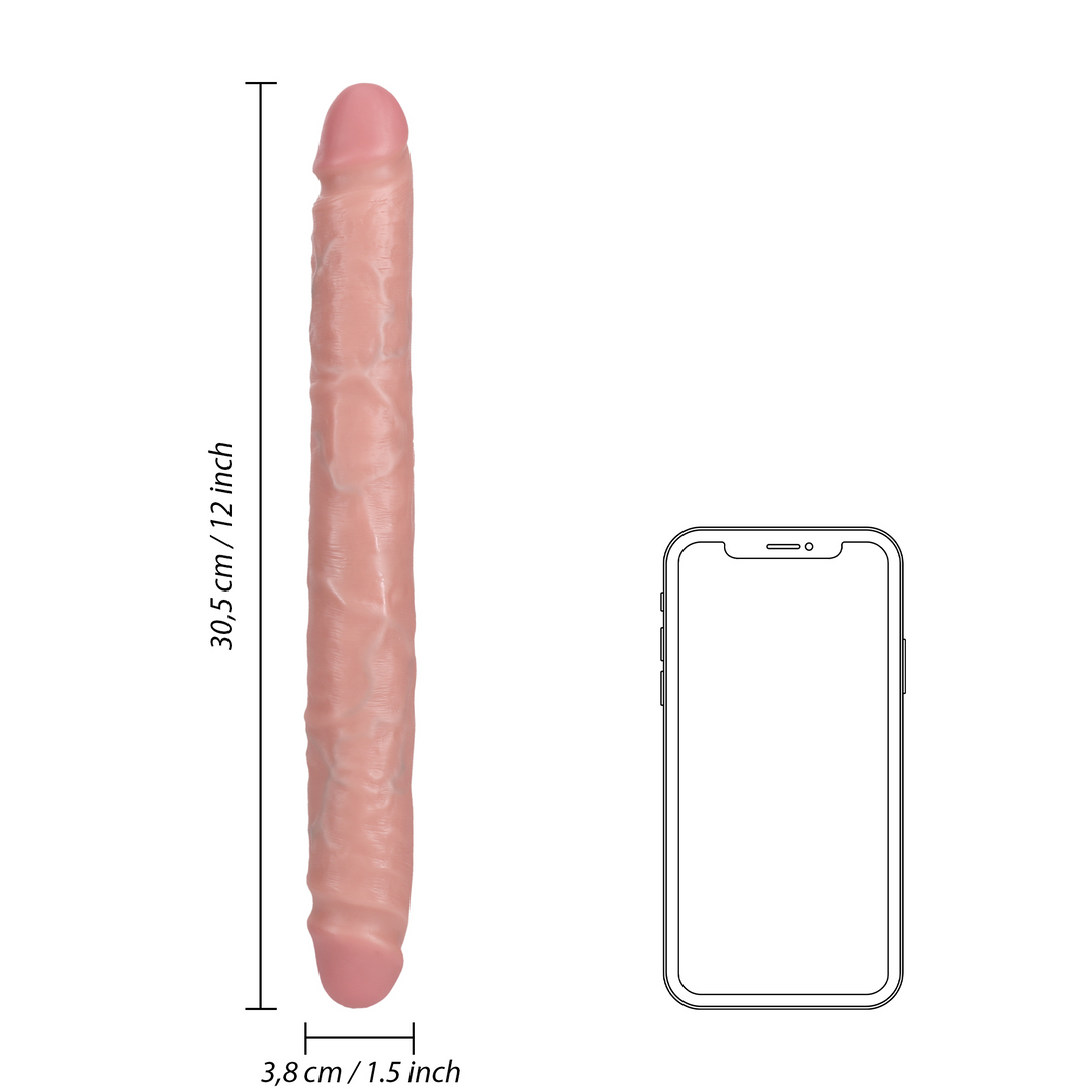 RealRock Straight Slim Double Ended Dildo 12 Inch Light