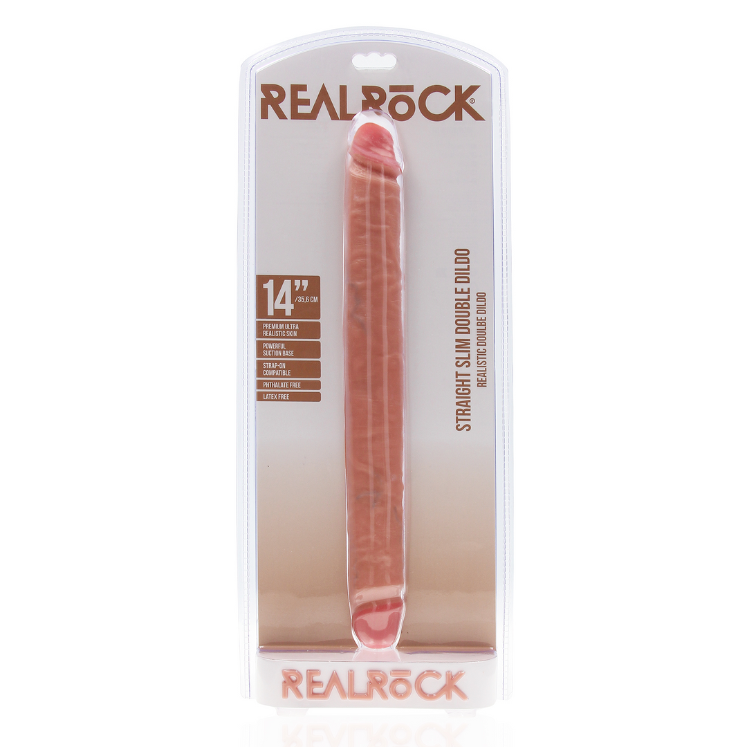 RealRock Straight Slim Double Ended Dildo 14 Inch Light