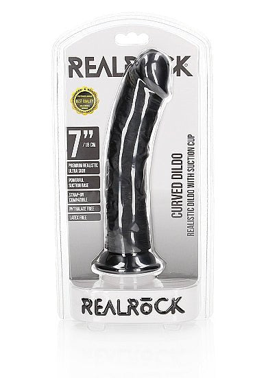 RealRock Curved Realistic Dildo 7 Inch Black