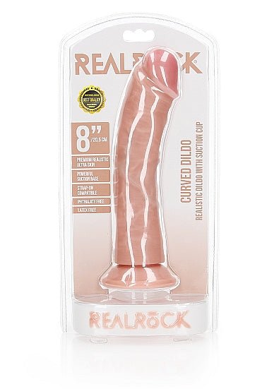 RealRock Curved Realistic Dildo 8 Inch Light Light 8 inch