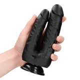 RealRock Double Trouble Dildo 5 inch 6 inch Black