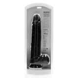 RealRock Extra Long Dildo with Balls 13 Inch Black