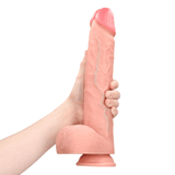 RealRock Extra Long Dildo with Balls 13 Inch Light