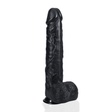 RealRock Extra Long Dildo with Balls 14 Inch Black