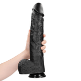 RealRock Extra Long Dildo with Balls 15 Inch Black