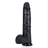 RealRock Extra Long Dildo with Balls 15 Inch Black