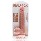 RealRock Extra Long Dildo with Balls 15 Inch Light