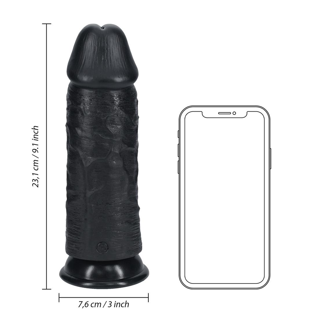 RealRock Extra Thick Dildo 9 Inch Black