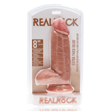 RealRock Extra Thick Dildo with Balls 8 Inch Light