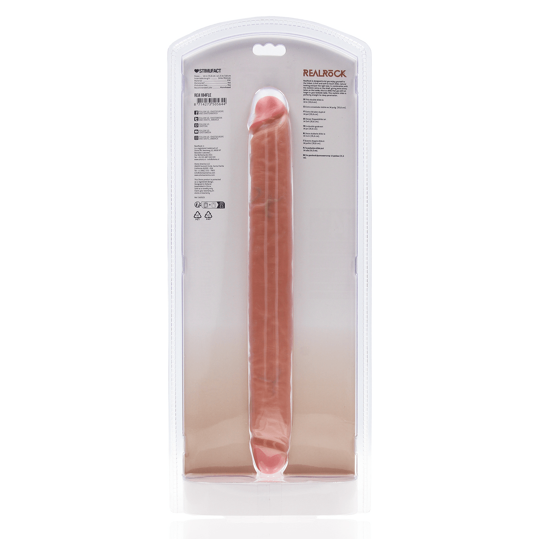 RealRock Straight Slim Double Ended Dildo 14 Inch Light