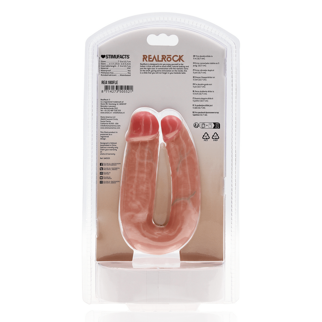 RealRock U Shape Dildo 5 Inch Light