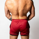 PWR Pup Mesh Paw Print Short Red Black