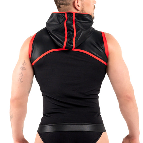 ROK Kinky Hoody Vest Black Red