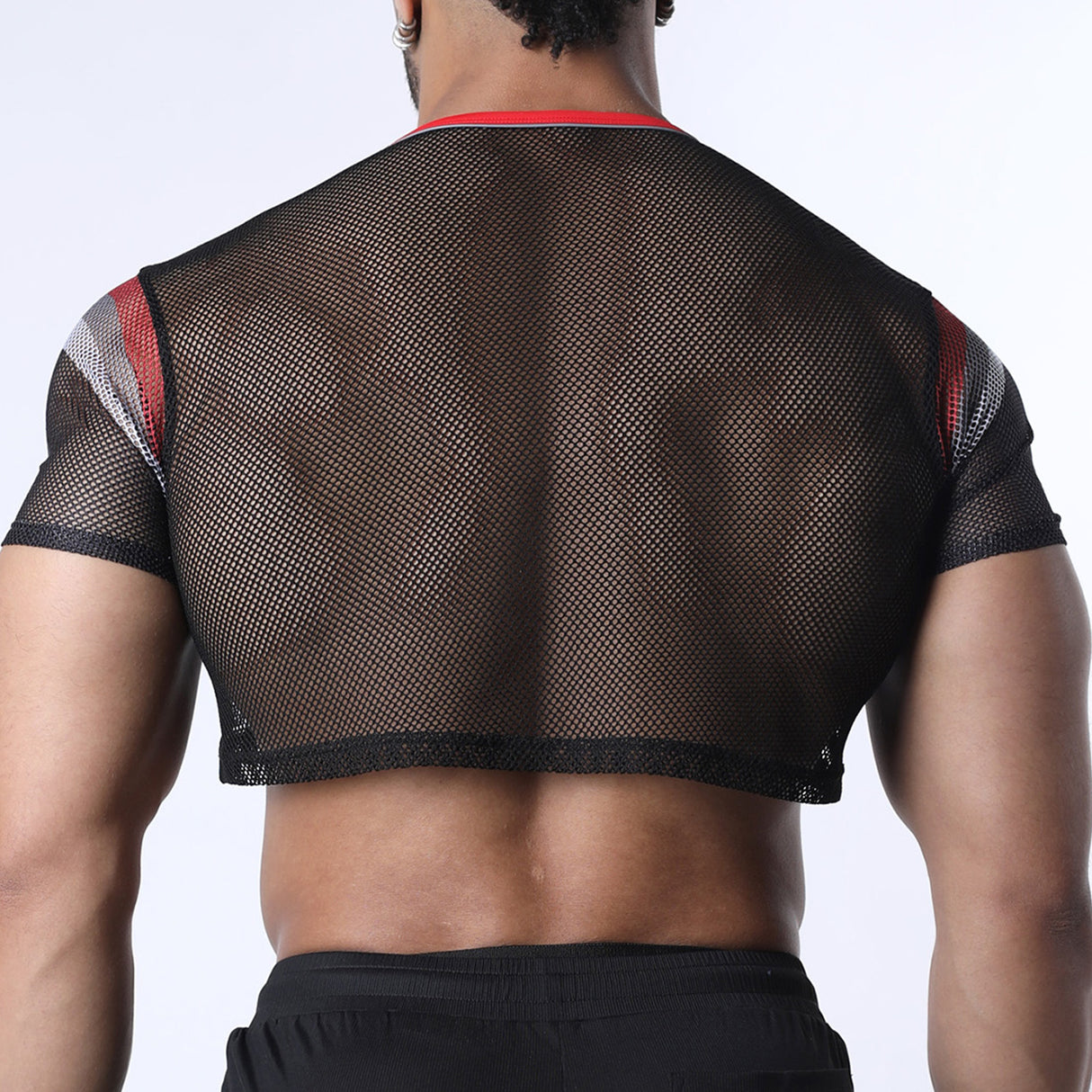 Cellblock 13 Chain Reaction Mesh Crop Top Red