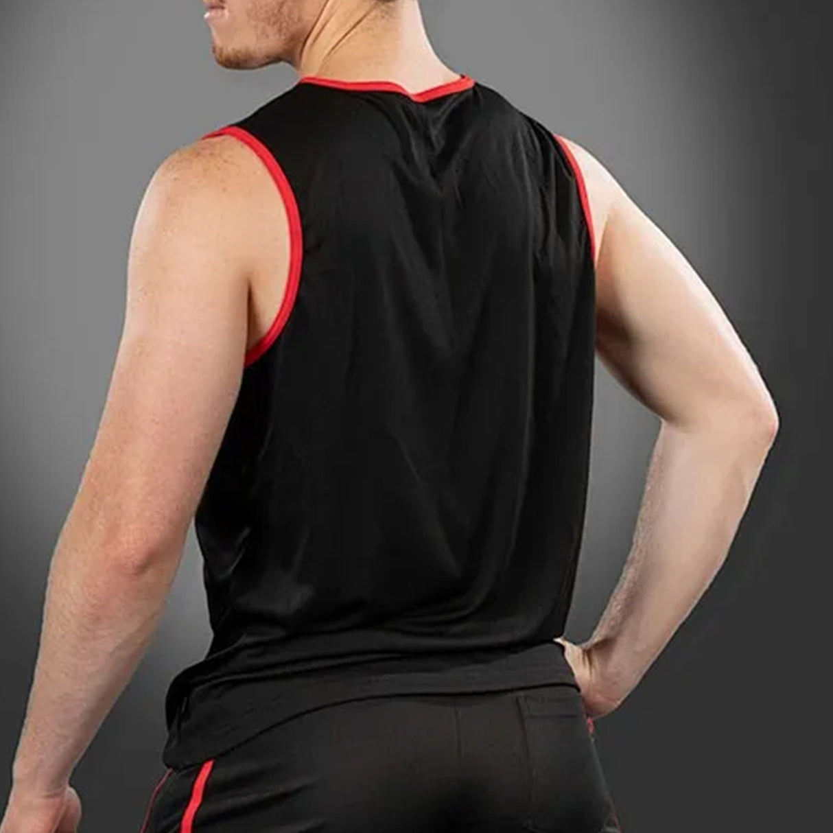 Mr S Leather Baller Tank Top Red