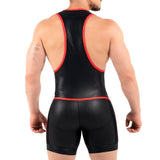 ROK Kinky Close Wrestler Singlet Black Red